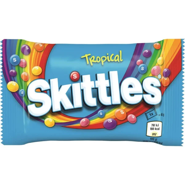 Skittlestropical 125g x 12 £1.35