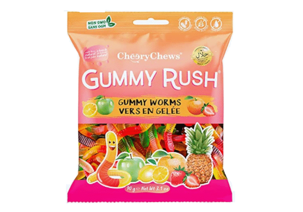 Cheery Chews Gummy Worms 90g x 12