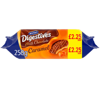 McVitie’s Digestives Milk Chocolate Caramel 250g x 12