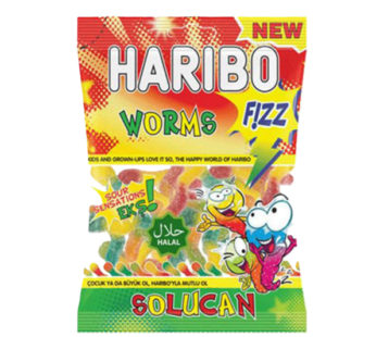 Haribo Fizz Worms 80g x 24